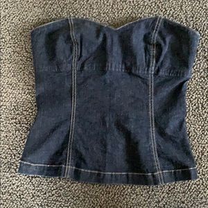 White House | Black Market denim sleeveless top